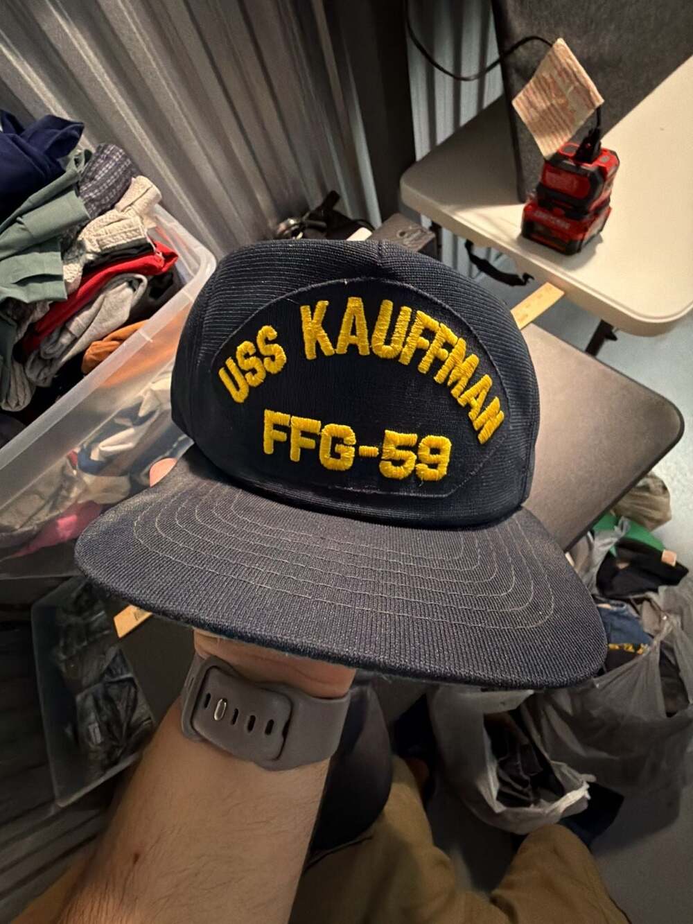 Vintage USS Kauffman FFG-59 Navy Snapback Hat Cap Made in USA